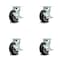 Service Caster 5 Inch Rubber on Aluminum Swivel Caster Set with Roller Bearings and Brakes SCC SCC-30CS520-RAR-TLB-4 - alternate 1